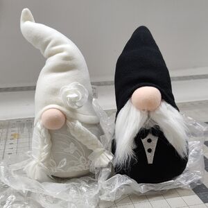 Bride & Groom Gnome Plush Set, New With Tags